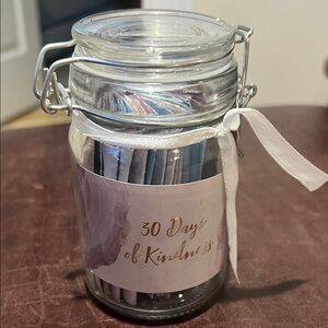 Glass Jar with 30 Days of Kindness Notes